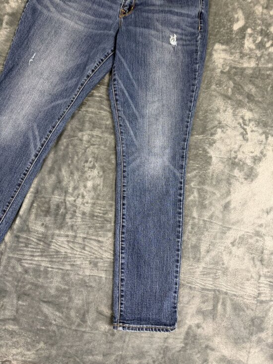 Old Navy Womens Curvy Skinny Jeans Size 12 Blue Distressed Denim - Picture 9 of 12